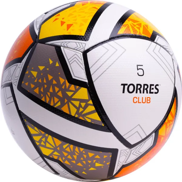 Мяч футб. TORRES Club, F323965, р.5, 10 пан., ПУ, гибрид. сшив, бел-оранж-желт за 2&nbsp;225.30 ₽ в Астрахани