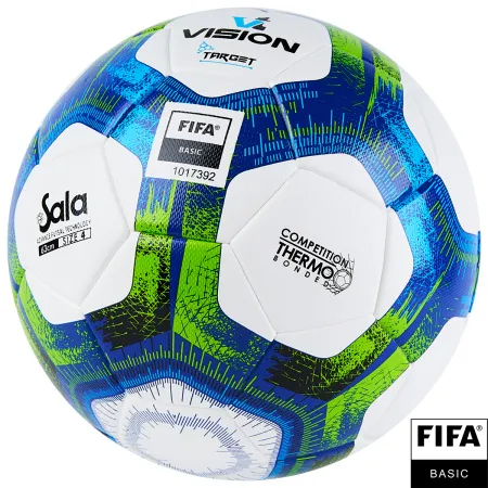 Мяч футзал. VISION Target, FS324094, FIFA Basic, р.4, 32 п. PU, 3 подкл.сл, термосшивка, бело-синий за 3&nbsp;519 ₽ купить в Астрахани