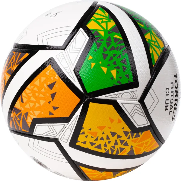 Мяч футзал. TORRES Futsal Club, FS323764, р.4, 10 пан. ПУ, 4 под. сл, гибрид. сш. бело-зел-оранж за 2&nbsp;264.40 ₽ в Астрахани