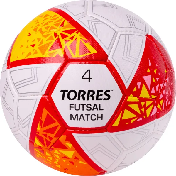 Мяч футзал. TORRES Futsal Match, FS323774, р.4, 32 панели. ПУ,4 подкл.слоя,ручн.сш,бело-крас-жёлт за 2&nbsp;454.80 ₽ в Астрахани